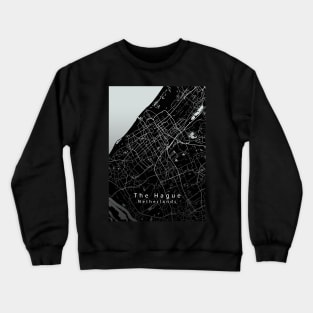 The Hague Netherlands City Map dark Crewneck Sweatshirt